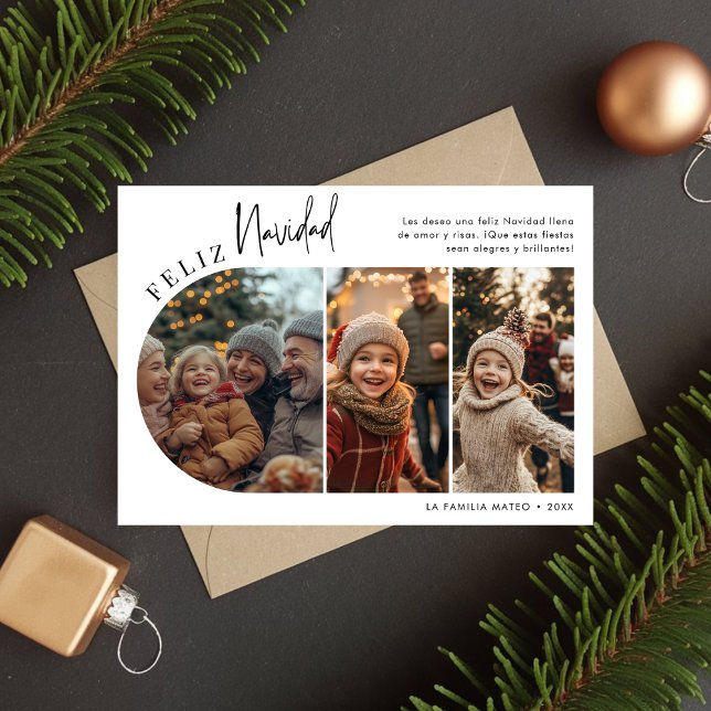 Hispanic jul Feliz Navidad Arch Photo Julkort (Skapare uppladdad)