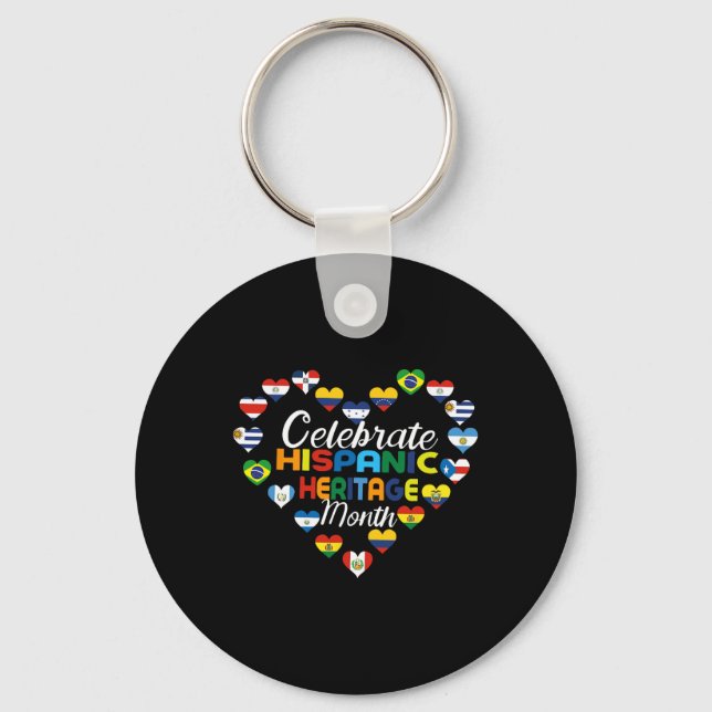 Hispanic Land Flaggor Celebrate Hispanic Herita Nyckelring (Framsida)
