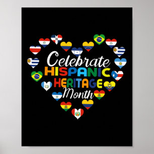 Hispanic Land Flaggor Celebrate Hispanic Herita Poster