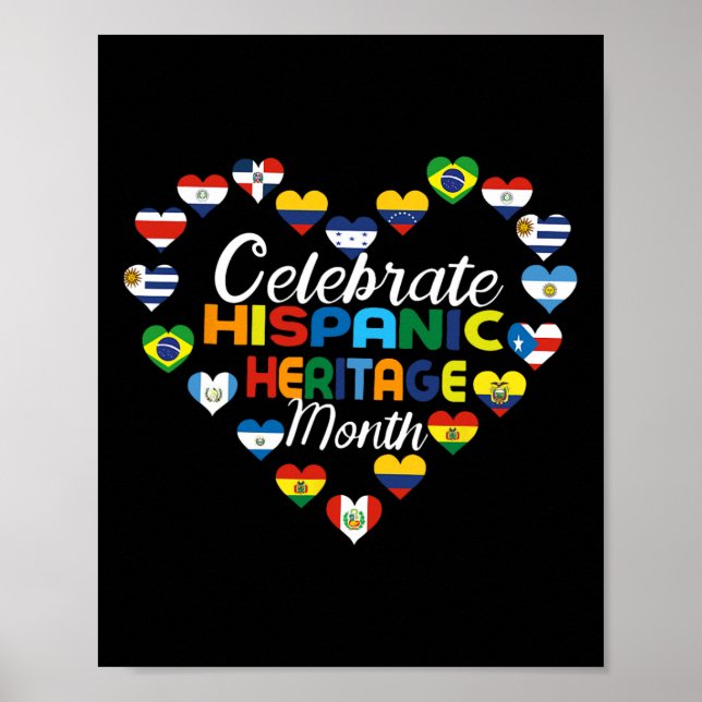 Hispanic Land Flaggor Celebrate Hispanic Herita Poster (Framsidan)