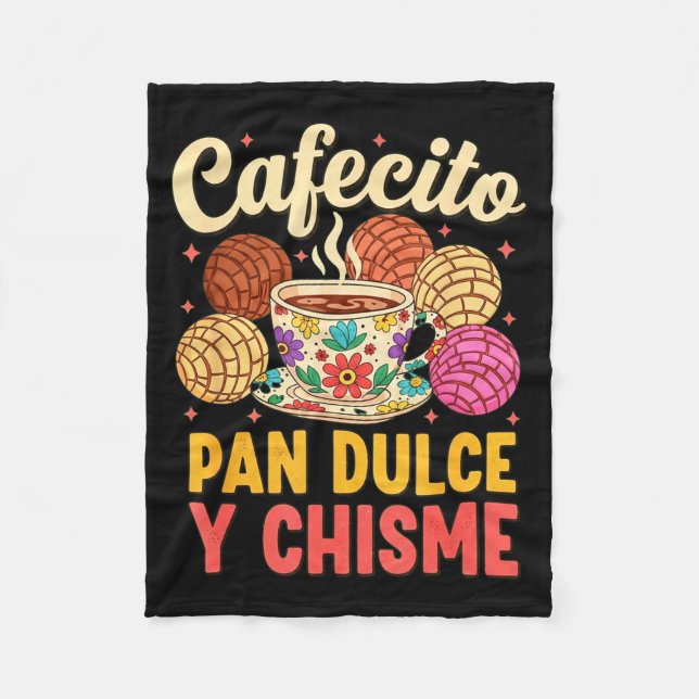 Hispanic mexikansk concha kaffe cafecito pan dulce fleecefilt (Framsidan)