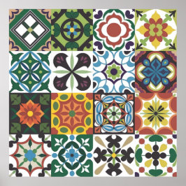 Hispanic Tile och Textile Mönster Poster