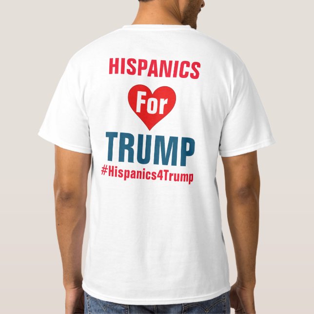 Hispanics för trumfT-tröja T-shirt (Baksida)