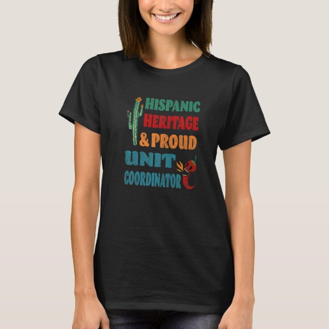 Hispanicskt kulturarv & stolt enhetskoordinator t shirt (Framsida)