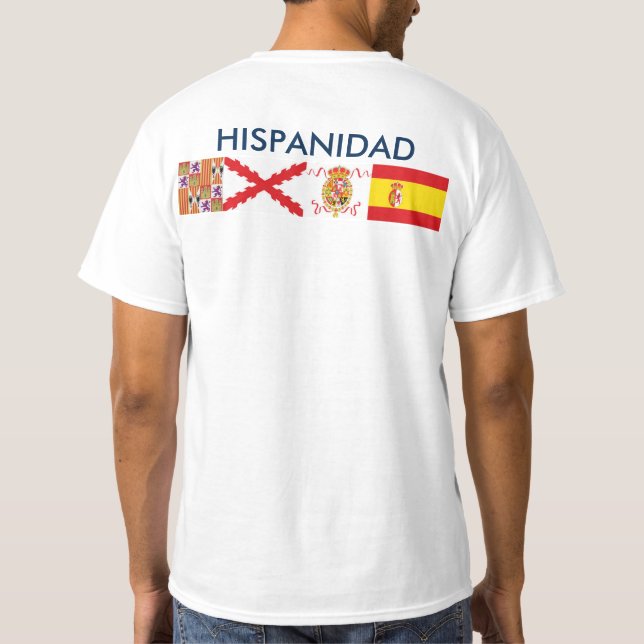 HISPANIDAD orígen y países. Delante y detrás T-shirt (Baksida)