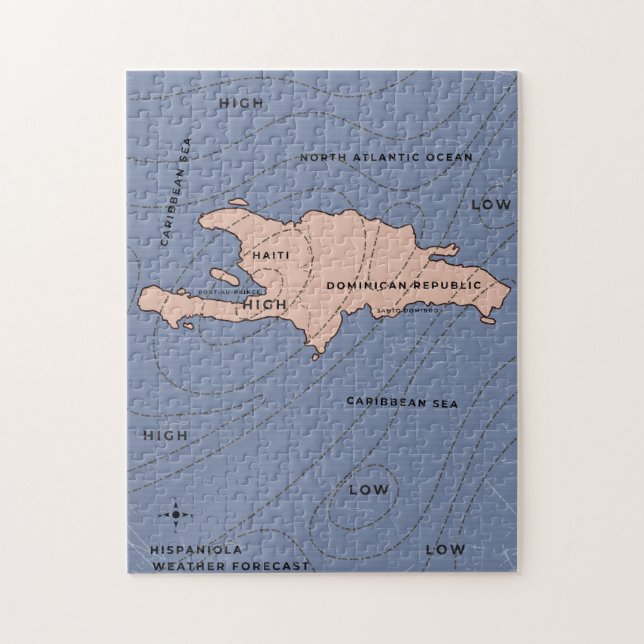 Hispaniola väderkarta pussel (Vertikal)