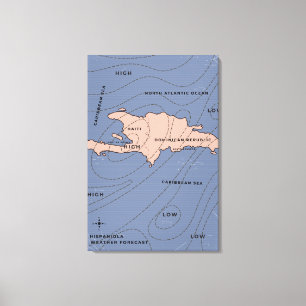 Hispaniola Weather karta Canvastryck