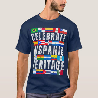 Hispaniska länders flaggor firar det hispaniska ar t shirt