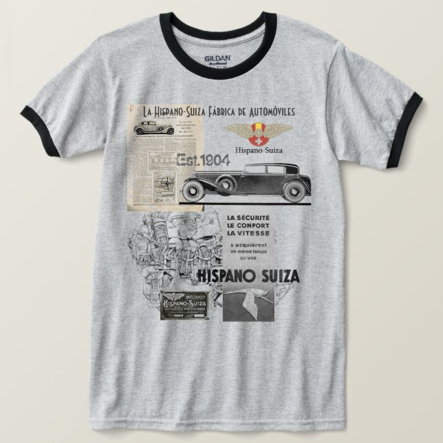 Hispano Suiza Cars T Shirt (Design framsida)