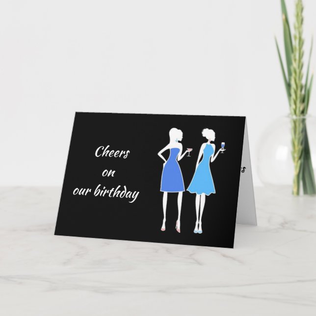 **HISS A GLAS OCH CHEERS** PÅ DELAD BIRTHDAY* KORT (Framsida)