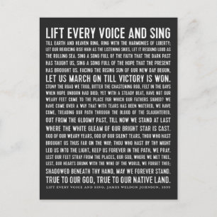 Hiss All Voice and Sjunga Black History Poetry Vykort