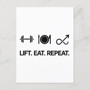 Hiss. Ät. Upprepa. - Motiveringsduglighetsdesign Vykort
