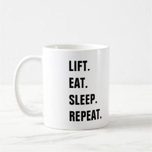 Hiss. Äta. Sömn. Upprepning Kaffemugg