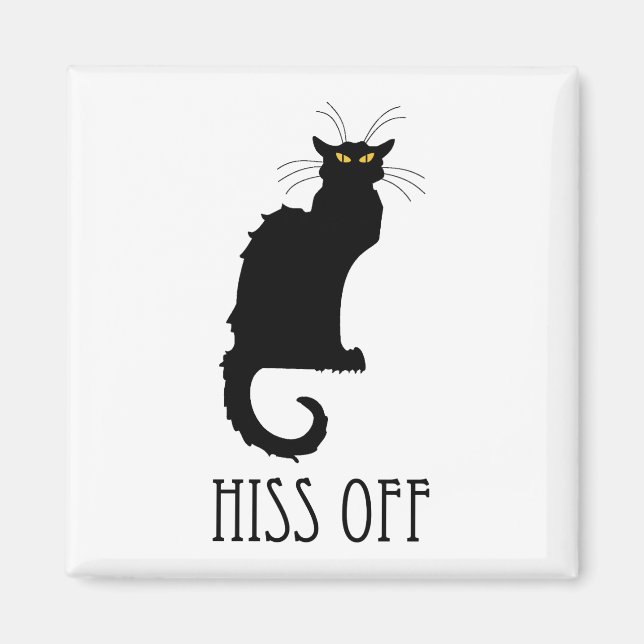 Hiss Av Cat Funny Magnet (Framsidan)