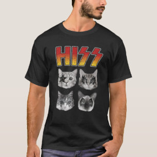 HISS Cat Funny Cats Kittens Rock musik Cat Lover H T Shirt
