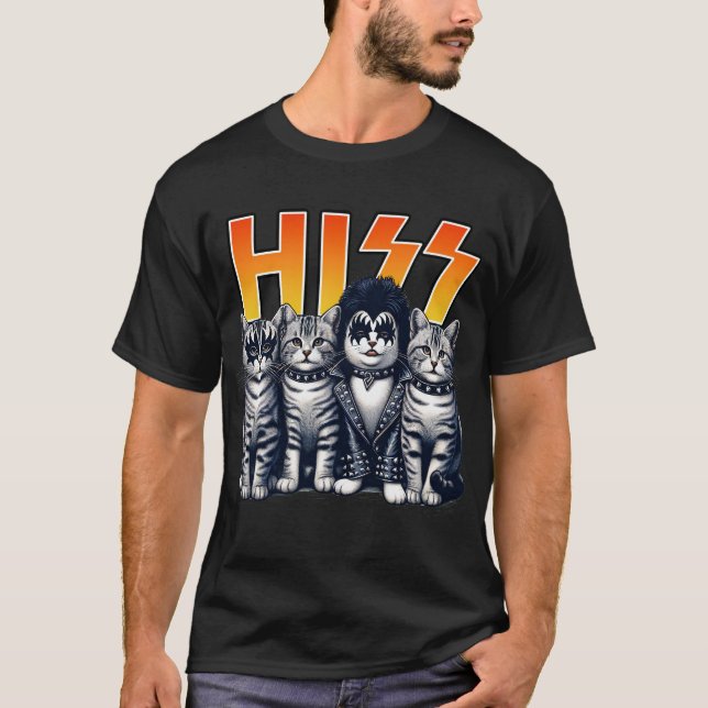 Hiss Cats Sten Kittens Rocking Music Cat Lovers T Shirt (Framsida)