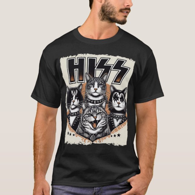 Hiss Cats Sten Kittens Rocking Music Cat Lovers T Shirt (Framsida)