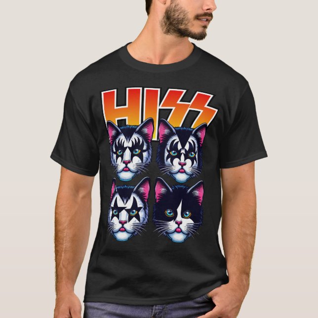 Hiss Cats Sten Kittens Rocking Music Cat Lovers T Shirt (Framsida)