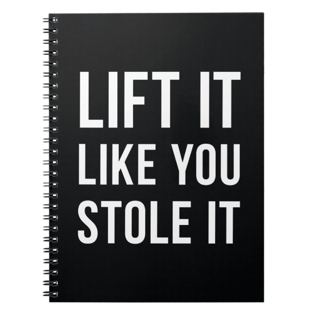 Hiss för Weightliftingidrottshallcitationstecken Anteckningsbok Med Spiral (Framsidan)