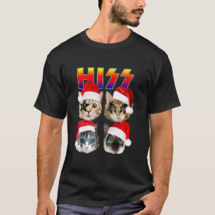 Hiss Funny Cats Kittens Sten Rockin Cats Santa Chr T Shirt