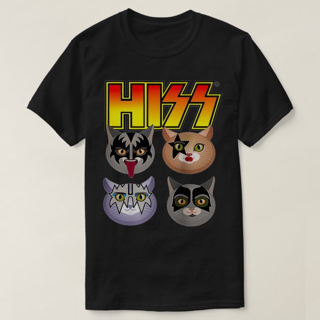 Hiss Funny Cats Kittens Sten Rockin Gift Tee Pun (Design framsida)