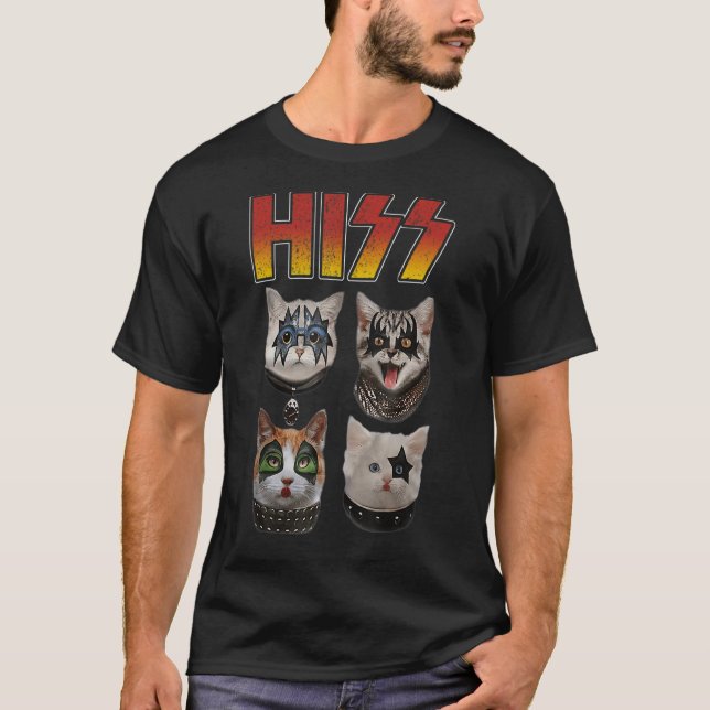 Hiss Funny Cute Cat Mamma Kitten Cats Sten Tee (Framsida)