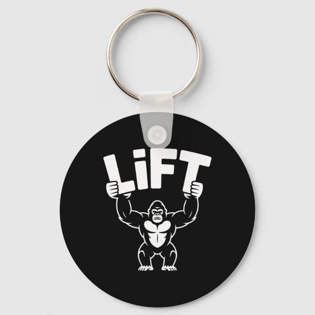 Hiss Gorilla Ord Art - Bodybuilding Nyckelring (Framsida)