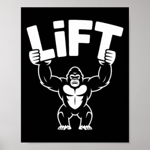Hiss Gorilla Ord Art - Bodybuilding Poster