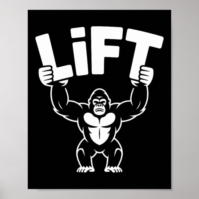 Hiss Gorilla Ord Art - Bodybuilding Poster (Framsidan)