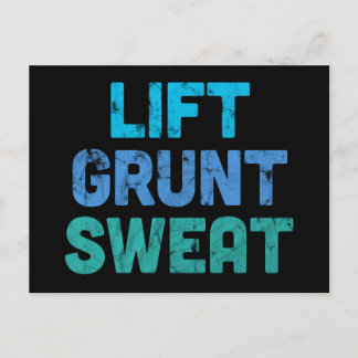 Hiss Grunt Sweat at Bodybuilding der Gym Exercise Vykort