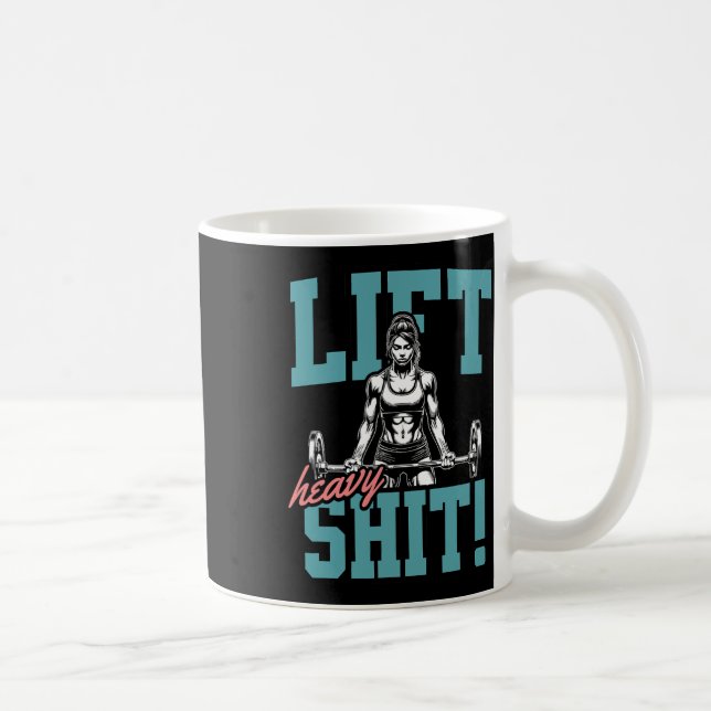 Hiss Heavy 2 Funny Gym Workout the Powerlift Hu Kaffemugg (Höger)
