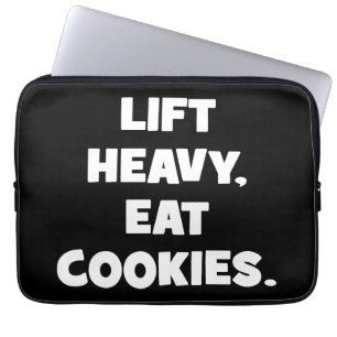 Hiss Heavy, Eat Cookies - Funny - Novelty Workout Laptop Fodral