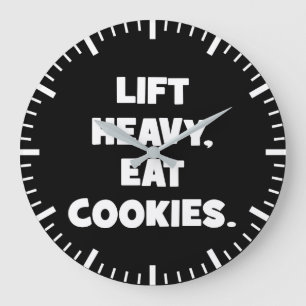 Hiss Heavy, Eat Cookies - Funny - Novelty Workout Stor Klocka