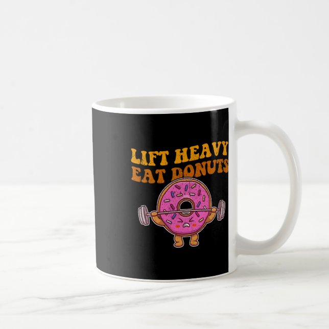 Hiss Heavy Eat Donuts Funny Gym Älskare Kaffemugg (Höger)