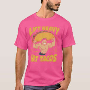 Hiss Heavy Eat Tacos Gym Workout BodyBuilder T Shirt