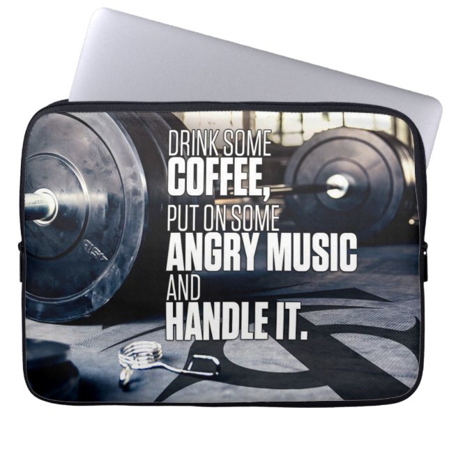 Hiss Heavy Inspiration - Coffee and Arg Music Laptop Sleeve (Framsidan)
