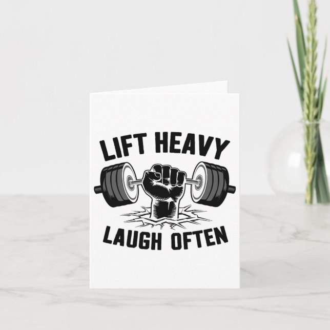 Hiss Heavy Laugh Oofta Weightlifter Bodybuilding B Kort (Framsida)
