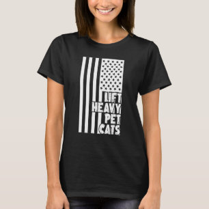 Hiss Heavy Pet Cats American Flagga Graphic Cat Te T Shirt