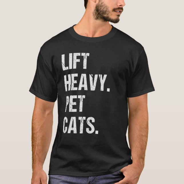 Hiss Heavy Pet Cats Bodybuilding Funny Weight Hiss T Shirt (Framsida)