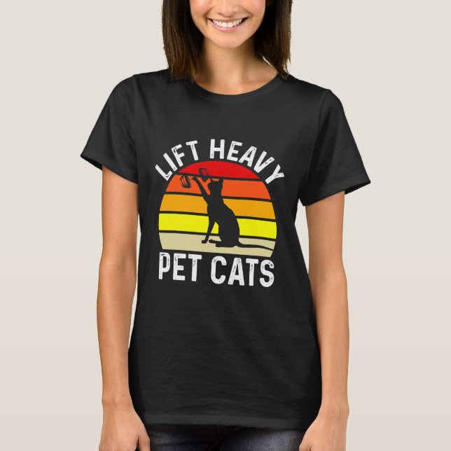 Hiss Heavy Pet Cats Bodybuilding T Shirt (Framsida)