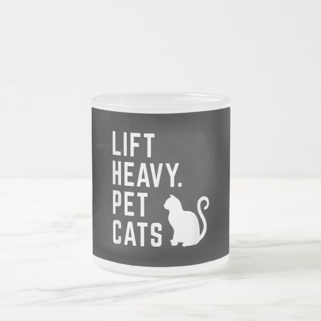 Hiss Heavy Pet Cats - Funny Gym Workout Frostad Glasmugg (Center)