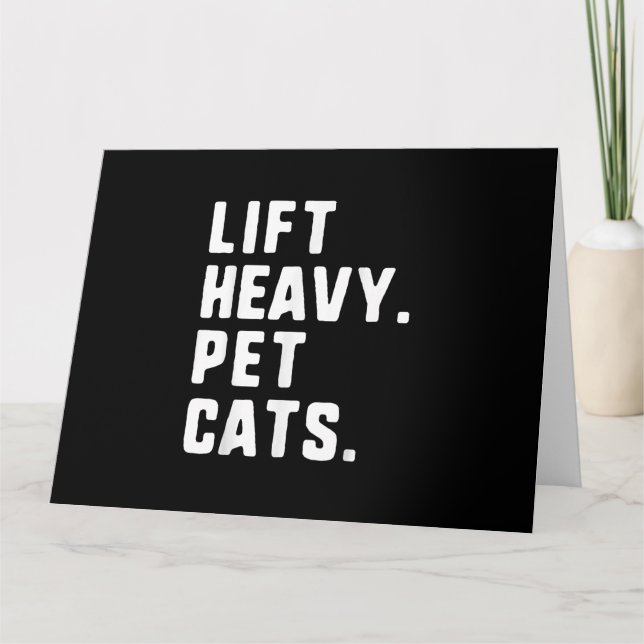 Hiss Heavy Pet Cats Funny Gym Workout Lyfts Gift Kort (Framsida)