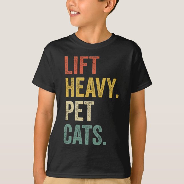 Hiss Heavy Pet Cats - Funny Gym Workout T Shirt (Framsida)