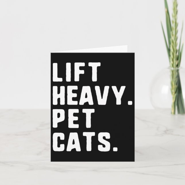 Hiss Heavy Pet Cats Funny Gym Workout Weight Lifti Kort (Framsida)