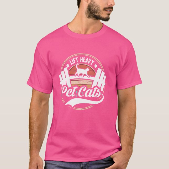 Hiss Heavy Pet Cats Funny Weight Lyft Powerlift T Shirt (Framsida)