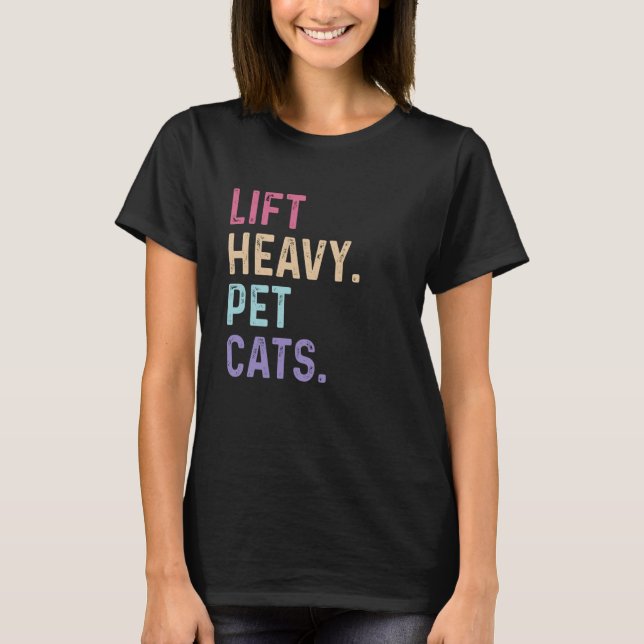 Hiss Heavy Pet Cats - Gym Workout Weight Liiting V T Shirt (Framsida)