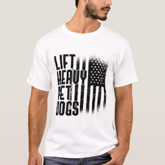 Hiss Heavy Pet Hundar Gym Älskare Hundägare Fitnes T Shirt