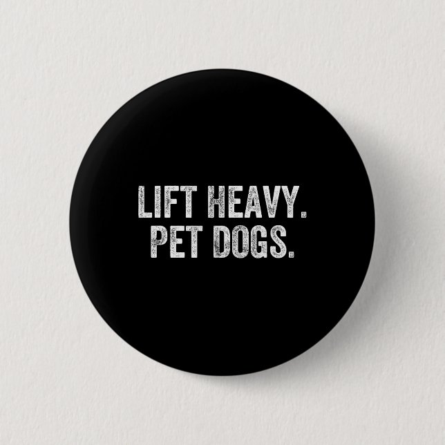 Hiss Heavy Pet Hundar Gym Weightlifter BodyBuilder Knapp (Framsida)
