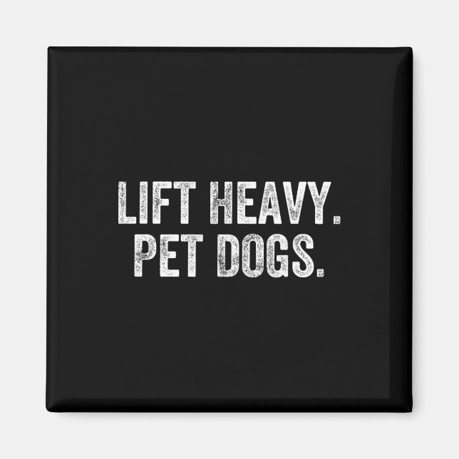 Hiss Heavy Pet Hundar Gym Weightlifter BodyBuilder Magnet (Framsidan)