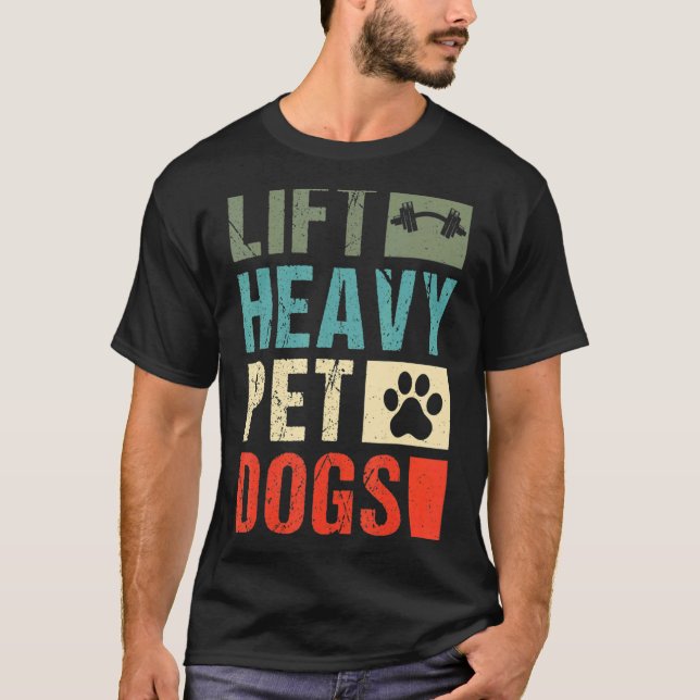 Hiss Heavy Pet Hundar Gym Weightlifter Weight Lift T Shirt (Framsida)